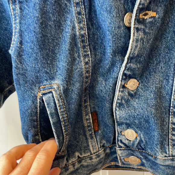 Harley Davidson, Vintage Eagle embroidered kids denim jacket, Size 4 - Picture 5 of 9
